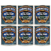 6X Hammerite Hammered Dark Green Paint 750ml Tin Paint